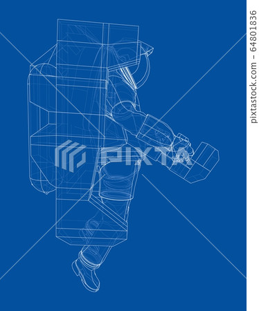 Astronaut concept. Vector rendering of 3d Astronaut concept. Vector rendering of 3d 64801836