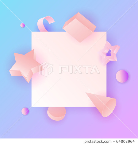 3d vector realistic primitives composition. 64802964
