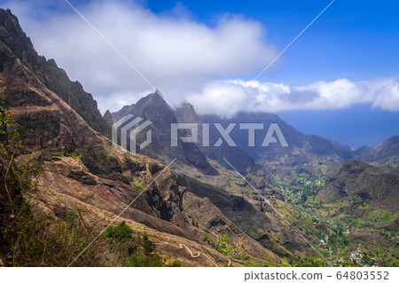Paul Valley landscape in Santo Antao island, Cape Paul Valley landscape in Santo Antao island, Cape 64803552