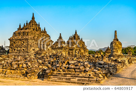 Candi Plaosan, a Buddhist temple at Prambanan in Indonesia 64803917