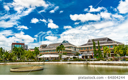 Architecture of downtown Bandar Seri Begawan, Brunei 64804244