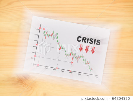 Drawing business chart showing financial crisis at stock market Drawing business chart showing financial crisis at stock market 64804550