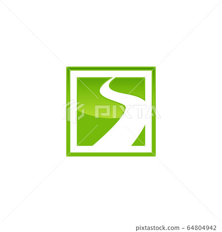 Negative space design road logo Negative space design road logo 64804942
