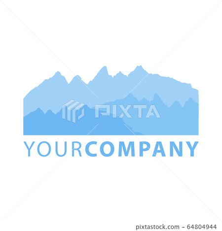 Vector illustration of blue mountain landscape - Stock Illustration ...