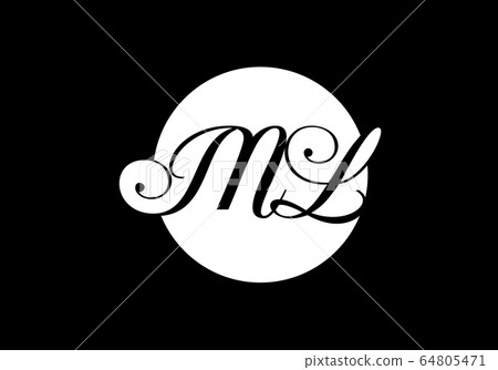 Initial Monogram Letter M L Logo Design Vector Stock Illustration