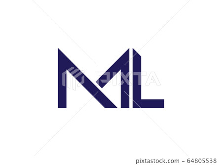 Initial Monogram Letter M L Logo Design Vector Stock Illustration