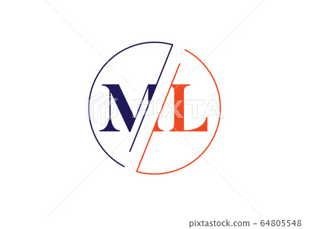 Initial Monogram Letter M L Logo Design Vector Stock Illustration