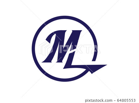 Initial Monogram Letter M L Logo Design Vector Stock Illustration