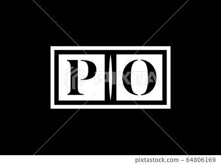Initial Monogram Letter P O Logo Design Vector Template. PO Letter Logo Design 64806169