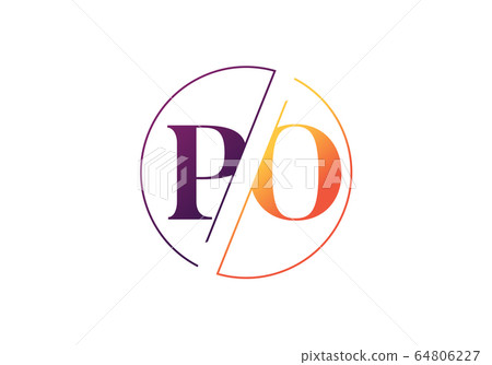 Initial Monogram Letter P O Logo Design Vector Template. PO Letter Logo Design 64806227