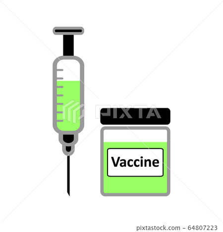 Vaccine icon on white. 64807223