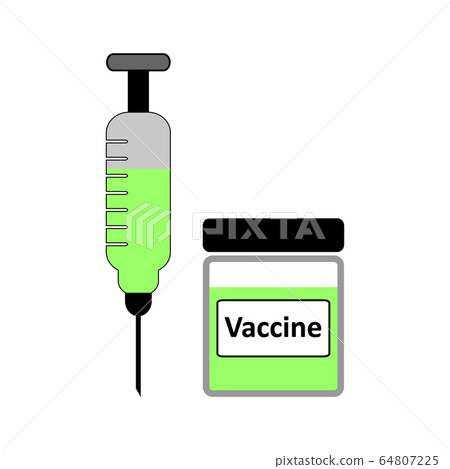 Vaccine icon on white. 64807225
