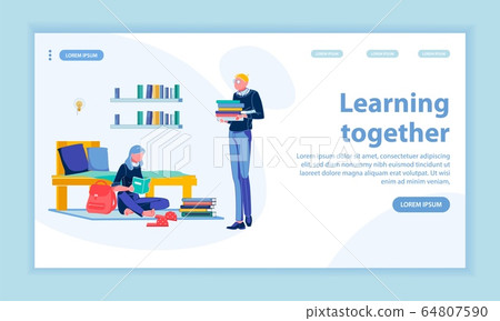 Learning Together Vector Landing Page with Banner Learning Together Vector Landing Page with Banner 64807590