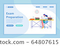 Exam Preparation Vector Landing Page with Banner 64807615
