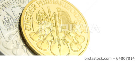 silver and golden austrian philharmoniker one ounce coins 64807814