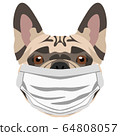 Illustration dog French bulldog with respirator 64808057