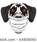 Illustration dog Dalmatian with respirator 64808060