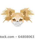 Illustration Chihuahua dog with respirator 64808063
