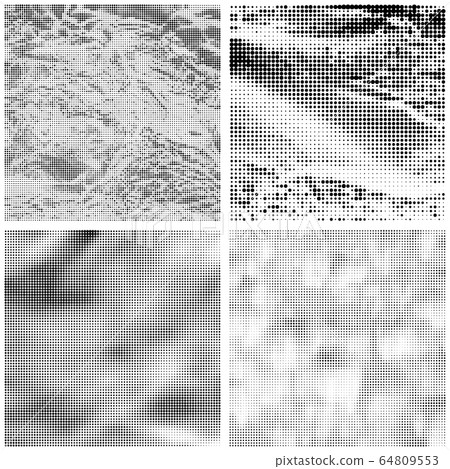 Halftone Pattern. Set of Dots. Dotted Texture on White Background. Overlay Grunge Template. Distress Linear Design. Halftone Pattern. Set of Dots. Dotted Texture on White Background. Overlay Grunge Template. Distress Linear Design. 64809553