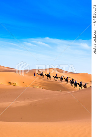 Merzouga in the Sahara Desert in Morocco 64810172
