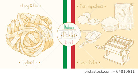 Cooking italian food Tagliatelle Pasta, 64810611