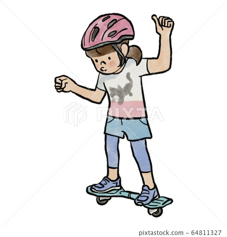 Girl playing with board play equipment 64811327