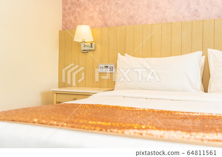 Pillow on bed decoration interior of bedroom interior 64811561