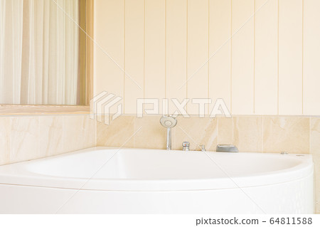White bathtub and jacuzzi decoration interior 64811588