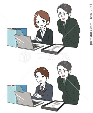A subordinate who is warned by his boss A subordinate who is warned by his boss 64812051