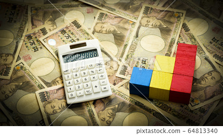 Money 10,000 Yen Bill Calculator Block 64813340