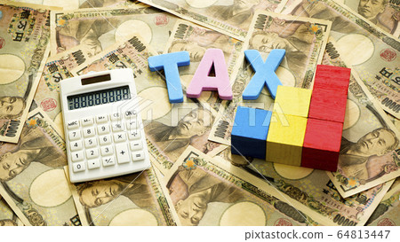 Money 10,000 yen bill calculator tax block 64813447