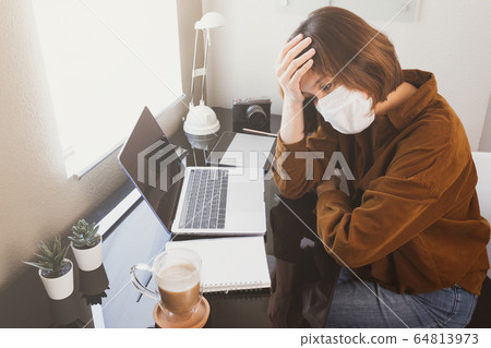 woman get stress from covid19 ,coronavirus woman get stress from covid19 ,coronavirus 64813973