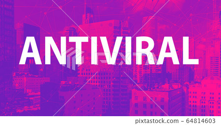 Antiviral theme with downtown LA skycapers Antiviral theme with downtown LA skycapers 64814603