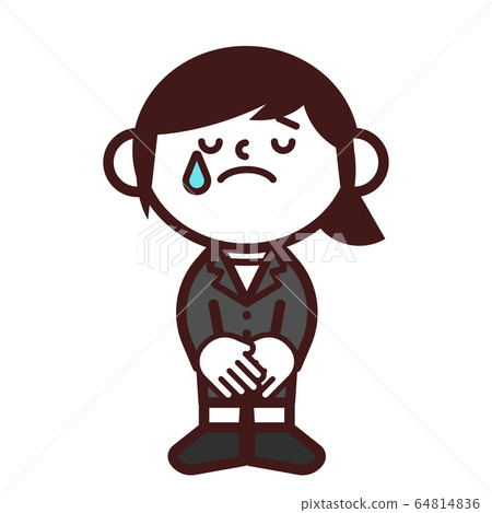 西裝全身女人鞠躬道歉哭泣 64814836