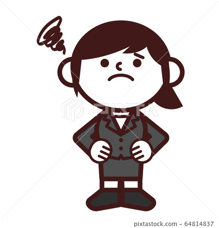 西裝全身女人不滿焦慮不安 64814837