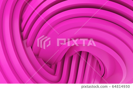 Abstract Curved Shapes. Pastel pink Circular 64814930