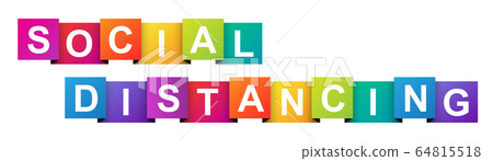 Social distancing  paper banner. Vector 64815518
