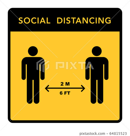 Social distancing banner. Keep the 2 meter 64815523