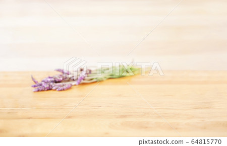 Synthetic product background lavender and wood grain table Synthetic product background lavender and wood grain table 64815770