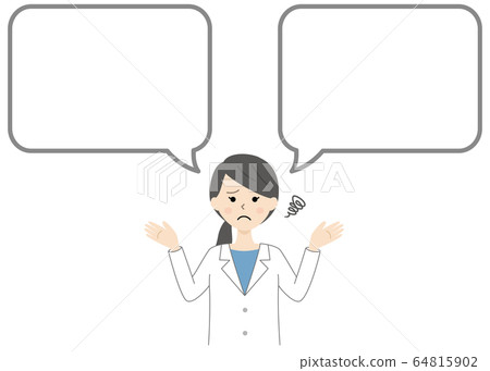麻煩中的女人和講話泡泡,醫生的白大褂,女醫生 麻煩中的女人和講話泡泡,醫生的白大褂,女醫生 64815902