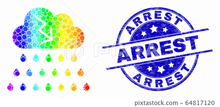 Vector Rainbow Colored Dot Storm Cloud Icon and... - Stock Illustration ...
