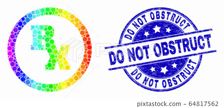 Vector Spectral Dot RX Receipt Symbol Icon and Scratched Do Not Obstruct Seal 64817562
