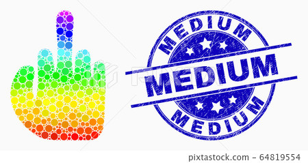 Vector Spectrum Pixelated Asshole Finger Icon and Scratched Medium Stamp Vector Spectrum Pixelated Asshole Finger Icon and Scratched Medium Stamp 64819554