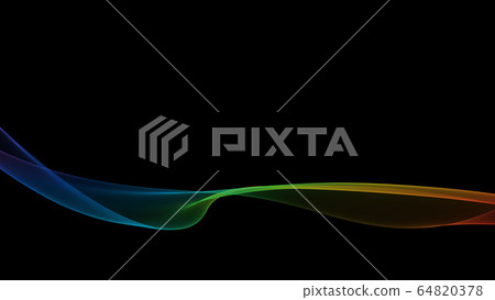 7色波浪背景線背景黑色 64820378
