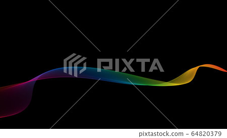7色波浪背景線背景黑色 7色波浪背景線背景黑色 64820379