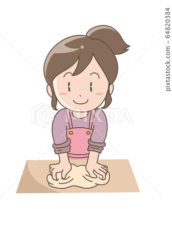 Woman making bread Woman making bread 64820384