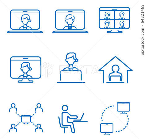 Remote work icon set - Stock Illustration [64821465] - PIXTA