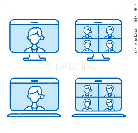 Remote work icon set - Stock Illustration [64821469] - PIXTA