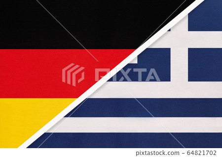 Federal Republic of Germany vs Greece, symbol of national flags Federal Republic of Germany vs Greece, symbol of national flags 64821702