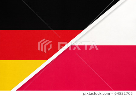 Federal Republic of Germany vs Poland, symbol of national flags 64821705